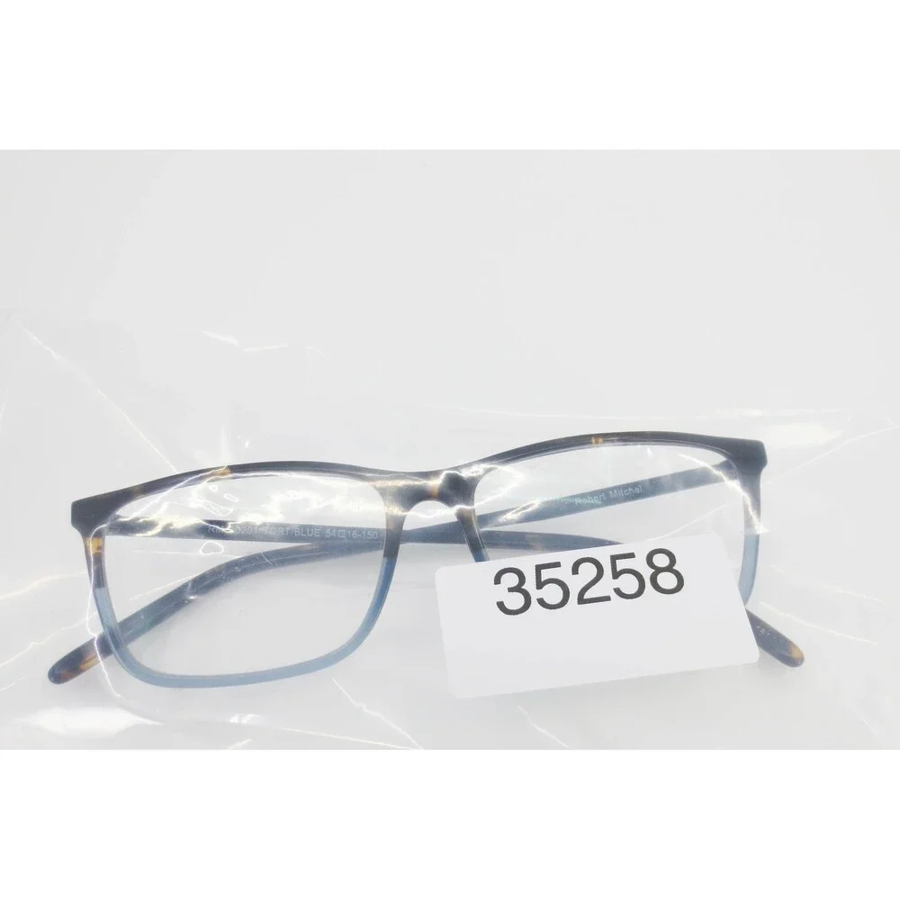 Robert Mitchel RM 20201 Tortoise Blue Rectangular Eyeglass Frames 54-16-150